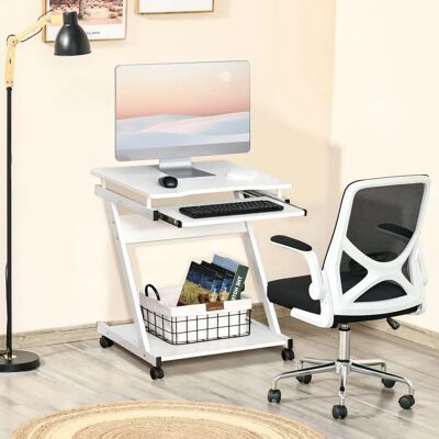 GIORDANOSHOP Modello 60x48x73cm Scrivania per PC Bianca con Ruote GIORDANOSHOP Modello 60x48x73cm Scrivania per PC Bianca con Ruote