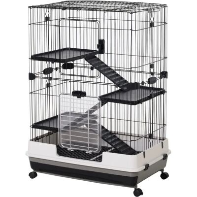 Unbranded - Gabbia 3 livelli 81,2x52,7x110 cm - Nero - Metallo e Plastica - gabbia per animali Unbranded - Gabbia 3 livelli 81,2x52,7x110 cm - Nero - Metallo e Plastica - gabbia per animali