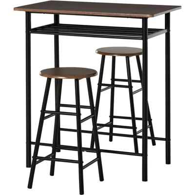 Set Tavolo Alto Compact GIORDANOSHOP - 80x50x90 cm con 2 Sgabelli Nero e Quercia Set Tavolo Alto Compact GIORDANOSHOP - 80x50x90 cm con 2 Sgabelli Nero e Quercia