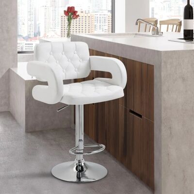 Generic - GasLift Swivel - Bianco - Con braccioli - Bar Stool Generic - GasLift Swivel - Bianco - Con braccioli - Bar Stool