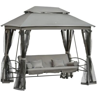 GIORDANOSHOP - Altalena da giardino con pergola 256x172x248 cm - Relax all'aperto GIORDANOSHOP - Altalena da giardino con pergola 256x172x248 cm - Relax all'aperto