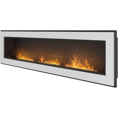 GIORDANOSHOP - Caminetto bioetanolo da parete 180x49 - Bianco con Vetro GIORDANOSHOP - Caminetto bioetanolo da parete 180x49 - Bianco con Vetro