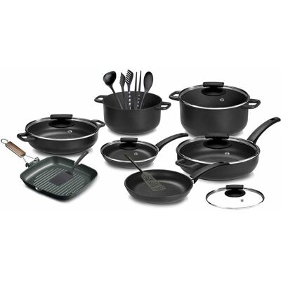 Olympia Supreme - 18-Piece Aluminum Forged Nonstick - Set di Pentole Olympia Supreme - 18-Piece Aluminum Forged Nonstick - Set di Pentole