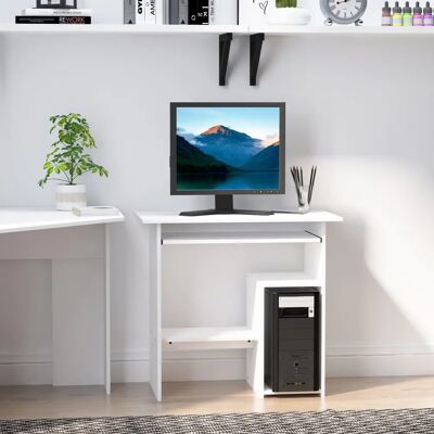 GIORDANOSHOP - Scrivania da Ufficio Compatta 80x45x75cm Legno Bianco GIORDANOSHOP - Scrivania da Ufficio Compatta 80x45x75cm Legno Bianco