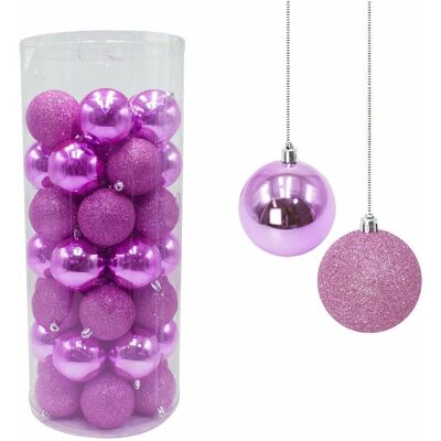 Generic - Pink Ø7 cm 48pc - Lucido - palline decorative Generic - Pink Ø7 cm 48pc - Lucido - palline decorative