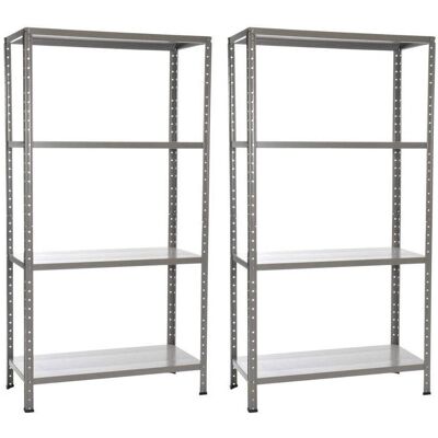 GIORDANOSHOP - Set 2 Scaffali in Metallo - 4 Ripiani - 60x30x140 cm - Grigio GIORDANOSHOP - Set 2 Scaffali in Metallo - 4 Ripiani - 60x30x140 cm - Grigio