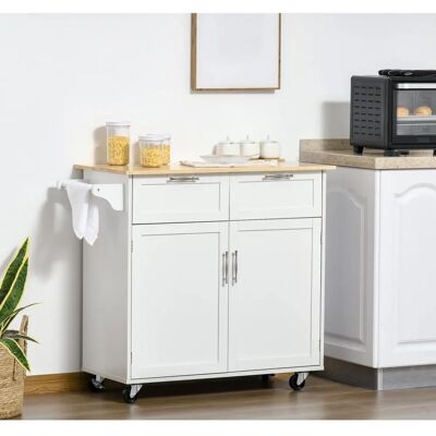 GIORDANOSHOP - Carrello da Cucina 104x46x91 cm in Legno Bianco - Carrello da Cucina GIORDANOSHOP - Carrello da Cucina 104x46x91 cm in Legno Bianco - Carrello da Cucina