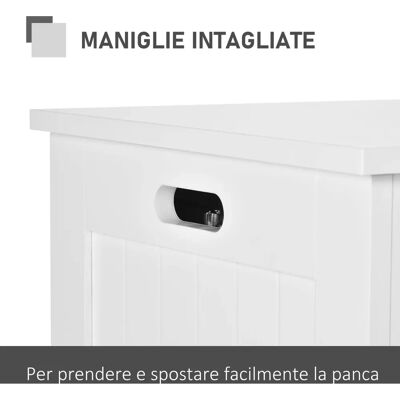 GIORDANOSHOP Panchetto in legno bianco 81x40x46cm GIORDANOSHOP Panchetto in legno bianco 81x40x46cm