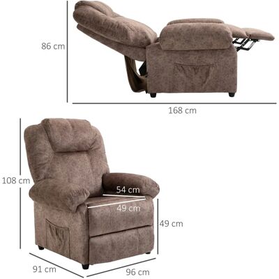 GIORDANOSHOP - Poltrona Relax - Reclinabile in Tessuto Marrone GIORDANOSHOP - Poltrona Relax - Reclinabile in Tessuto Marrone