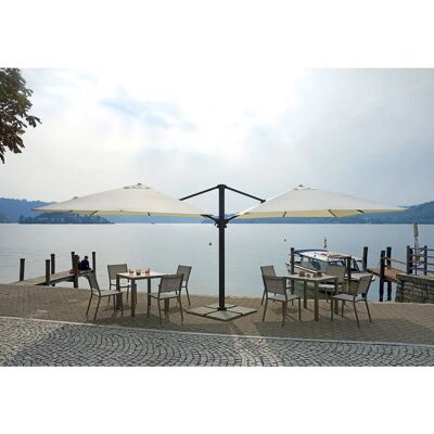 GIORDANOSHOP Ombrello doppio da giardino 3x3m + 3x3m Poliestere Ecrù - Ombrellone giardino GIORDANOSHOP Ombrello doppio da giardino 3x3m + 3x3m Poliestere Ecrù - Ombrellone giardino