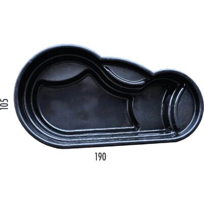 Giordanoshop - Stagno Artificiale da Giardino 190x105x52cm - Nero - Stagno da Giardino Giordanoshop - Stagno Artificiale da Giardino 190x105x52cm - Nero - Stagno da Giardino