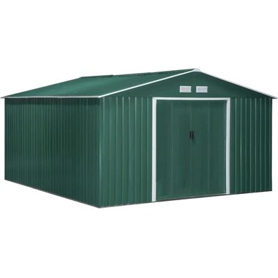 GIORDANOSHOP Capanno da giardino in acciaio 3,4x3,86x2m Verde - Capanno da giardino GIORDANOSHOP Capanno da giardino in acciaio 3,4x3,86x2m Verde - Capanno da giardino