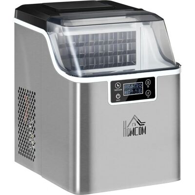 GIORDANOSHOP - Macchina del Ghiaccio - 3,2L, 24 Cubetti - Argento GIORDANOSHOP - Macchina del Ghiaccio - 3,2L, 24 Cubetti - Argento