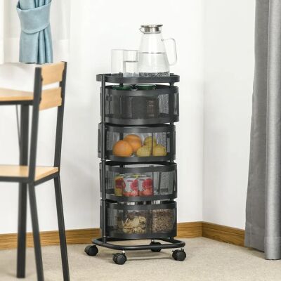 Carrello cucina in acciaio con 4 cestelli - 33x33x77 cm Carrello cucina in acciaio con 4 cestelli - 33x33x77 cm