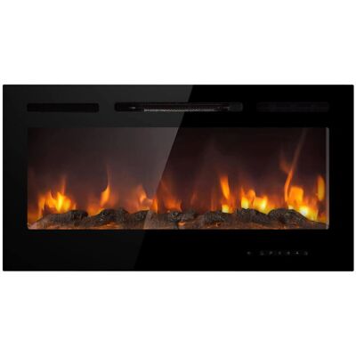 GiordanoShop Camino Elettrico - Effetto Fiamma, 750W/1500W, Nero GiordanoShop Camino Elettrico - Effetto Fiamma, 750W/1500W, Nero