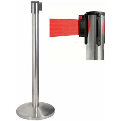 GIORDANOSHOP - Posto in Acciaio Inox 3m Nastro Rosso - Controllo di Folla GIORDANOSHOP - Posto in Acciaio Inox 3m Nastro Rosso - Controllo di Folla