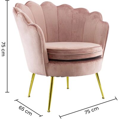 Unknown - Venere - Rosa Antico - Velvet - Gold legs - Armchair Unknown - Venere - Rosa Antico - Velvet - Gold legs - Armchair