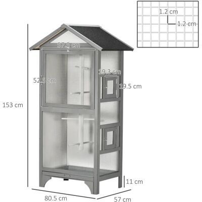 GIORDANOSHOP - Voliera da Esterno 80,5x57x158,5 cm - Tetto in Asfalto e Legno GIORDANOSHOP - Voliera da Esterno 80,5x57x158,5 cm - Tetto in Asfalto e Legno