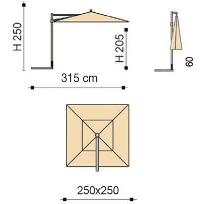 GIORDANOSHOP - Ombrellone da Giardino Decentrato 2,5x2,5m Palo in Alluminio Effetto Legno - Ombrellone da Giardino GIORDANOSHOP - Ombrellone da Giardino Decentrato 2,5x2,5m Palo in Alluminio Effetto Legno - Ombrellone da Giardino