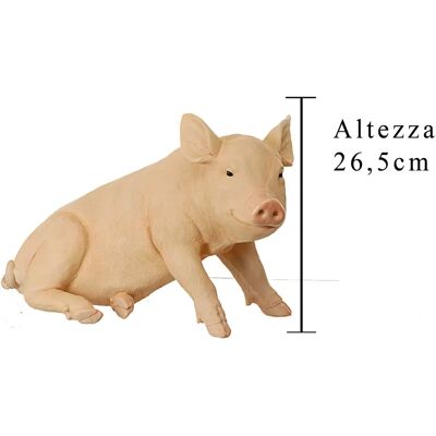 GIORDANOSHOP - Maiale Seduto in Resina - Larghezza 43 cm Decorazione GIORDANOSHOP - Maiale Seduto in Resina - Larghezza 43 cm Decorazione
