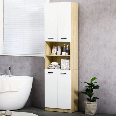 GIORDANOSHOP Mobile bagno bianco - 4 ante 2 ripiani 53x33,5x195,7 cm GIORDANOSHOP Mobile bagno bianco - 4 ante 2 ripiani 53x33,5x195,7 cm