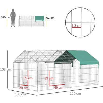 Generic - 220x103x103 cm Steel Covered - Recinto per animali Generic - 220x103x103 cm Steel Covered - Recinto per animali