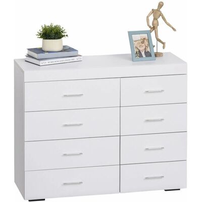BENZONI Mobile in Legno Bianco con 8 Cassetti - Cassettiera BENZONI Mobile in Legno Bianco con 8 Cassetti - Cassettiera
