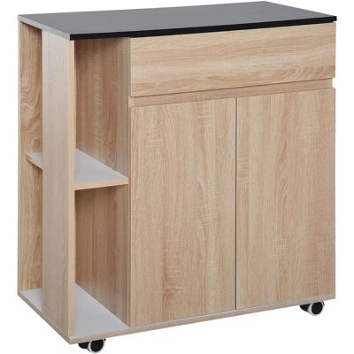 Unknown - N/A - Finitura rovere - Nero - Carrello da cucina Unknown - N/A - Finitura rovere - Nero - Carrello da cucina