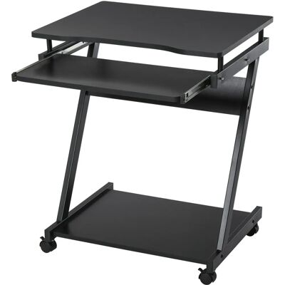 GIORDANOSHOP - Scrivania per PC 60x48x73 cm con Ruote - Nero GIORDANOSHOP - Scrivania per PC 60x48x73 cm con Ruote - Nero