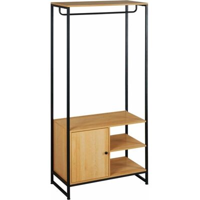 GiordanoShop Mobile ingresso in acciaio e legno - 80x40x180 cm GiordanoShop Mobile ingresso in acciaio e legno - 80x40x180 cm