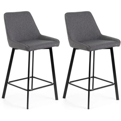 Fox - 50x44xH94 - Tessuto grigio scuro - Gambe nere - Sgabelli Fox - 50x44xH94 - Tessuto grigio scuro - Gambe nere - Sgabelli