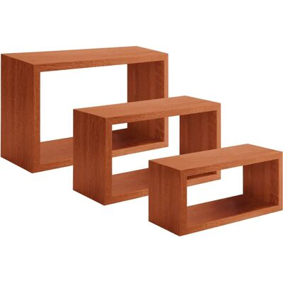 GiordanoShop Set 3 Mensole Rettangolari in Fibra di Legno Ciliegio - Mensole da Parete GiordanoShop Set 3 Mensole Rettangolari in Fibra di Legno Ciliegio - Mensole da Parete
