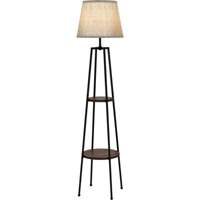 Unknown - Ø42x166 cm Metal MDF Black Brown - Dimensions Ø42x166 cm - Floor lamp Unknown - Ø42x166 cm Metal MDF Black Brown - Dimensions Ø42x166 cm - Floor lamp
