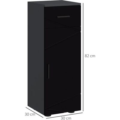 Generic - Mobiletto Bagno 1 Cassetto 1 Anta 30x30x82 cm - Nero e Grigio - Mobile da bagno Generic - Mobiletto Bagno 1 Cassetto 1 Anta 30x30x82 cm - Nero e Grigio - Mobile da bagno