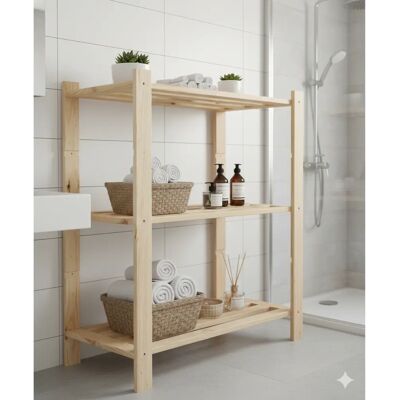 GIORDANOSHOP Scaffale in Pino 3 Ripiani Regolabili GIORDANOSHOP Scaffale in Pino 3 Ripiani Regolabili