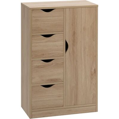 Unknown - Mobile Bagno 4 Cassetti 54x29x83 - Legno naturale - Truciolato - Mobile bagno Unknown - Mobile Bagno 4 Cassetti 54x29x83 - Legno naturale - Truciolato - Mobile bagno