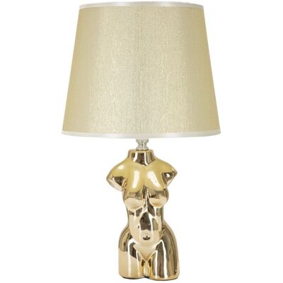 Unknown - Glam Woman - Oro Ceramica - Tessuto Ferro - Lampada da comodino Unknown - Glam Woman - Oro Ceramica - Tessuto Ferro - Lampada da comodino