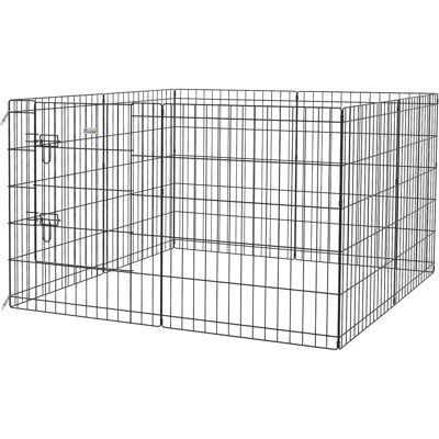 Generic - 8-Panel Puppy Pen - Black - Pet Enclosure Generic - 8-Panel Puppy Pen - Black - Pet Enclosure