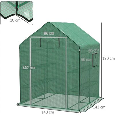 Generic - SERRA-COVER-140x143x190-PE - Verde - PE - Copertura per serra Generic - SERRA-COVER-140x143x190-PE - Verde - PE - Copertura per serra
