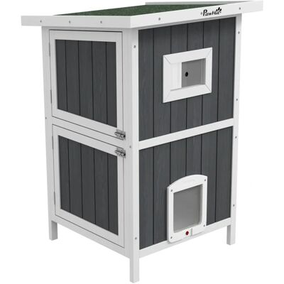 Generic - 2-Level Wood Outdoor - 60x60x90.5 cm - Casa per gatti Generic - 2-Level Wood Outdoor - 60x60x90.5 cm - Casa per gatti