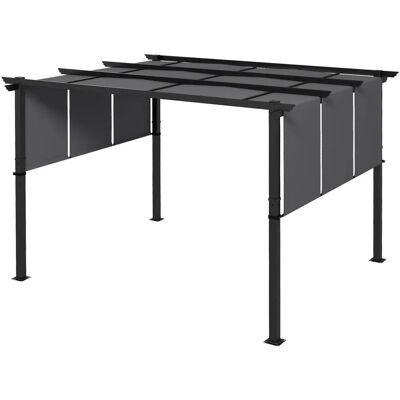Generic - Pergola 3x3.5 m - Grigio - Acciaio & Poliestere - Gazebo Generic - Pergola 3x3.5 m - Grigio - Acciaio & Poliestere - Gazebo