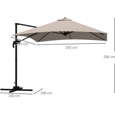 Generic - Decentrato 3x3 - Khaki - Ombrello a braccio Generic - Decentrato 3x3 - Khaki - Ombrello a braccio