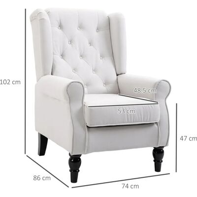 Generic - Poltrona74x86x102 - Bianco crema - Armchair Generic - Poltrona74x86x102 - Bianco crema - Armchair