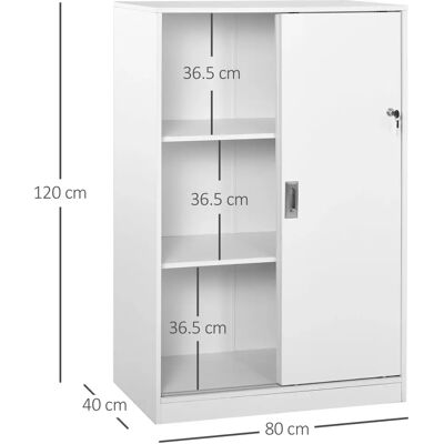 Generic - Armadio ufficio 3 ripiani - Bianco - cabinet Generic - Armadio ufficio 3 ripiani - Bianco - cabinet