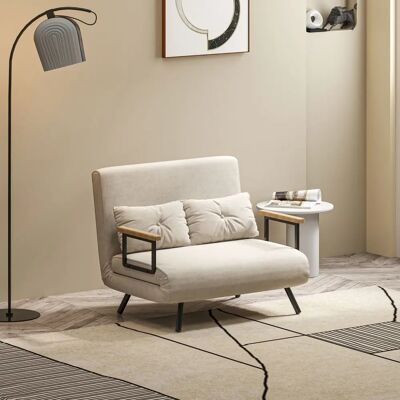 Unknown - Divano Letto Reclinabile - Bianco crema - Tessuto velluto - Sofa bed Unknown - Divano Letto Reclinabile - Bianco crema - Tessuto velluto - Sofa bed