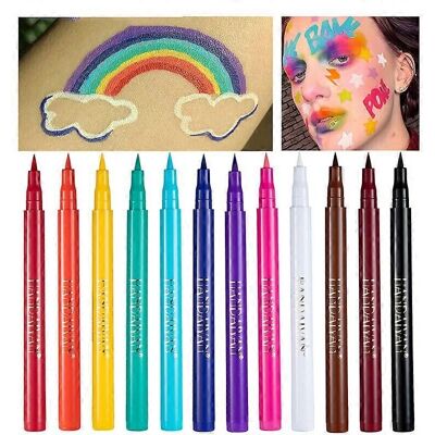 Huizhiwentong 12 Colori Opachi a Lunga Durata Waterproof Liquido Eyeliner - Eyeliner Huizhiwentong 12 Colori Opachi a Lunga Durata Waterproof Liquido Eyeliner - Eyeliner
