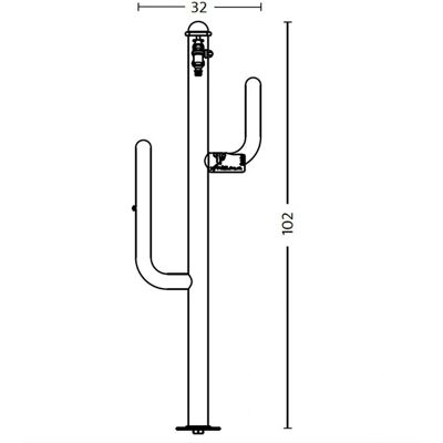 Fontana da giardino con doppio rubinetto ARZ in acciaio Fontana da giardino con doppio rubinetto ARZ in acciaio