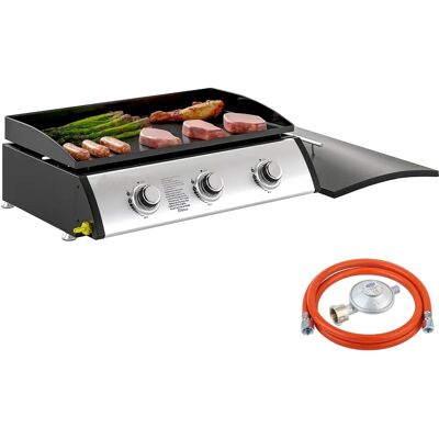 Unknown - 3-Burner - Superficie antiaderente - 7.5kW - Piastra a gas Unknown - 3-Burner - Superficie antiaderente - 7.5kW - Piastra a gas