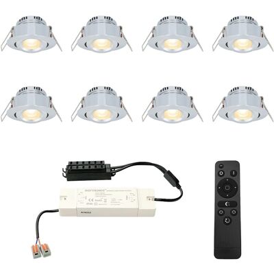 HOFTRONIC Sienna - 8er Set LED-Einbaustrahler - Dimmbar - Komplettset - 12V HOFTRONIC Sienna - 8er Set LED-Einbaustrahler - Dimmbar - Komplettset - 12V