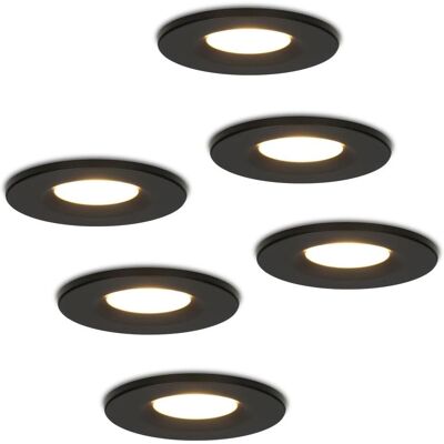 Hoftronic Complete Set 6 stuks Dimbare LED Inbouwspot Zwart Venezia 6W 2700K IP65 Hoftronic Complete Set 6 stuks Dimbare LED Inbouwspot Zwart Venezia 6W 2700K IP65